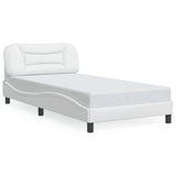 Bed Frame with LED without Mattress "Hvar" White 100x200 cm 3213914