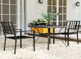 Set of Two Minimal Metal Garden Chairs - Black T3398P317591