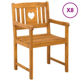 Garden Chairs 8 pcs Natural Solid Acacia Wood 3416308