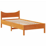Bed Frame without Mattress Wax Brown 75x190 cm Small Single Solid Wood Pine 3323325