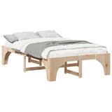 Bed Frame Brown 120 x 200 cm Solid Pine Wood 872989