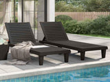 Sun Lounger Set of 2 Black Polypropylene Medium Modern 364148