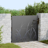 Garden Gate with Lock Black 85 x 100 cm Powder-coated steel 42015864