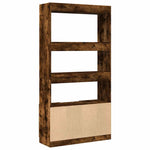 Highboard Smoked Oak 92x33x180 cm Engineered Wood 3309622