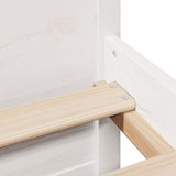Bookcase Bed without Mattress White 140x190cm Solid Wood Pine 3322434