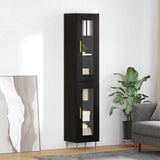Highboard 2 pcs Black Oak Glass 3416198
