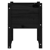 Planters 2 pcs Black 40x40x52.5 cm Solid Wood Pine 822116