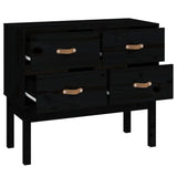 Console Cabinet Black 90x40x78 cm Solid Wood Pine 821743
