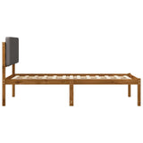 Bed Frame with Upholstered Headboard Natural and Light Grey 904359