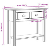 Console Table BODO White 90x34.5x73 cm Solid Wood Pine 355071