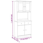Highboard ALTA White 77x35x165 cm Solid Wood Pine 3187774