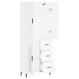 Highboard White 69.5x34x180 cm Engineered Wood 3195971