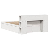 Bed Frame without Mattress White 120x200 cm Solid Wood Pine 3323420