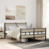 Metal Bed Frame without Mattress Sonoma Oak 160x200 cm 3308471