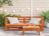 Garden Sofas Corner 2 pcs Wax Brown 70x70x67 cm Solid Wood Pine 837911