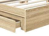 Storage Bed with Drawer Sonoma Oak 180 x 200 cm Engineered Wood 3412250