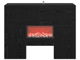 Electric Fireplace Black Oak 75 x 24.5 x 75 cm Engineered wood 8020769