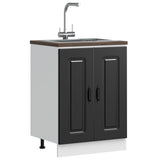 Sink Base Cabinet Kalmar Black 60x46x81.5 cm Engineered Wood 853438