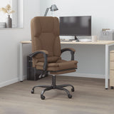 Massage Reclining Office Chair Brown Fabric 349674
