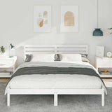 Bed Frame with Headboard White 160 x 210 cm Solid Pine Wood 872315