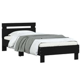 Bed Frame without Mattress with LED Lights Black 75x190 cm Small Single 838751