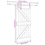 Sliding Door NARVIK 100 x 210 cm Natural and Black 3445214