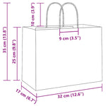 ZNTS Paper Bags 250 pcs with Handles Red 32x17x25 cm 4101761