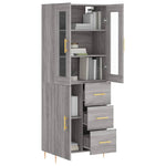 Highboard Grey Sonoma 69.5x34x180 cm Engineered Wood 3198463