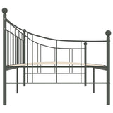 ZNTS 284670 DayBed Frame without Mattress Grey Metal 90x200 cm