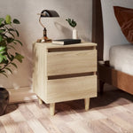 ZNTS Bed Cabinet with Solid Pinewood Legs Sonoma Oak 40x35x50 cm 805857