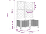 Garden Planter with Trellis&Wheels 2 pcs Black 80 x 40 x 149 cm 3422990