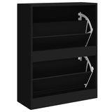 Shoe Cabinet Black 63x24x81 cm Engineered Wood 342558