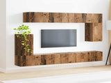 TV Cabinet Set Wall-mounted 5 pcs Old Wood Engineered Wood 3409094