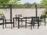 Garden Dining Set 5 pcs Black Powder-Coated Steel 3379165