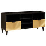 TV Cabinet Black and Gold 100 x 33 x 46 cm Engineered wood 4017846