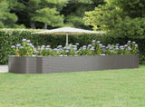 Garden Raised Bed Grey 447x140x68 cm Galvanised Steel 319109