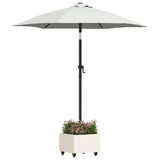 Parasol Base with Planter White 45 x 45 x 45 cm Steel 42010369