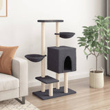Cat Tree with Sisal Scratching Posts Dark Grey 117 cm 172120
