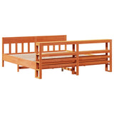 Bed Frame without Mattress Wax Brown 200x200 cm Solid Wood Pine 3306254