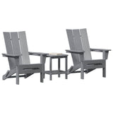 Garden Chair 3 pcs Light Grey 80.5 x 74.5 x 92 cm Polyethylene 3335825