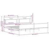 Metal Bed Frame without Mattress Brown Oak 200x200 cm 3325139