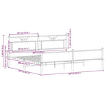 Metal Bed Frame without Mattress Brown Oak 200x200 cm 3325139