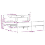 Metal Bed Frame without Mattress Brown Oak 200x200 cm 3325139