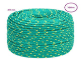 Multipurpose Utility Rope 10 mm 100 m Green PP 645 kg Max Load 3473343
