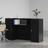 Reception Desk Black Oak 180x50x103.5 cm Engineered Wood 3324206