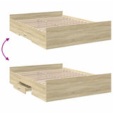 Bed Frame with Drawers without Mattress Sonoma Oak 160x200 cm 3280281