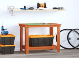 Work Bench with Shelf Wax Brown 80 x 50 x 80 cm Solid Pine Wood 870298