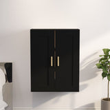 Wall Cabinet Black 69.5x32.5x90 cm Engineered Wood 812295