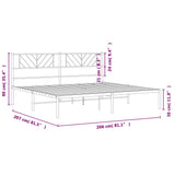 Metal Bed Frame without Mattress with Headboard Black 200x200cm 372186