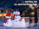 Set of 3 Lighted Snowman Family Christmas Yard Decorations, 60cm 90cm 120cm Pre-lit Pull Up Snowman 12090864